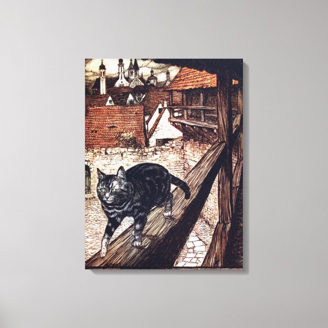 Castle Cat Rackham Illustration Leinwanddruck (Vorderseite)