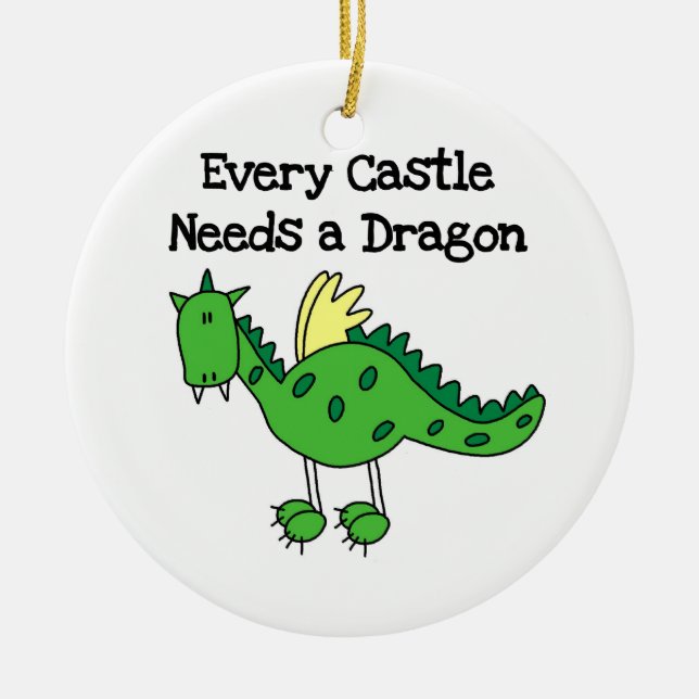 Castle Dragon Keramik Ornament (Vorne)