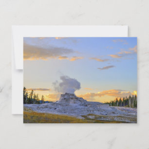 Castle Geyser bei Sonnenuntergang, Yellowstone-Nat Postkarte