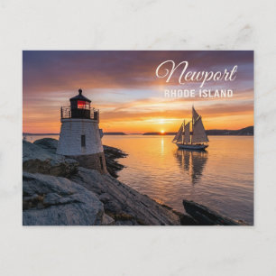 Castle Hill Leuchtturm Newport Rhode Island RI   Postkarte