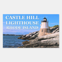 Castle Hill Lighthouse, Rhode Island Rechteckiger Aufkleber