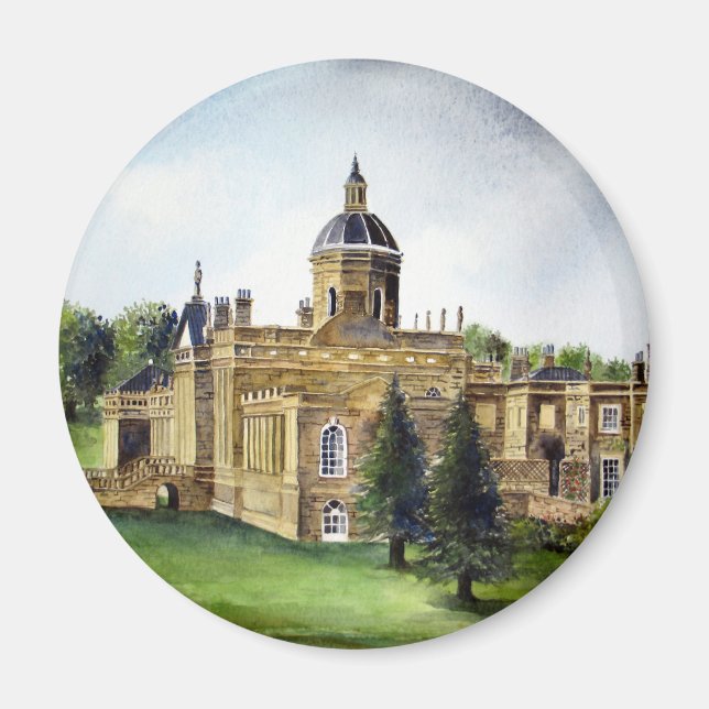 Castle Howard North Yorkshire Aquarellmalerei Magnet (Vorne)