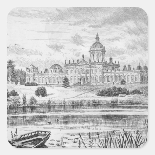 Castle Howard Quadratischer Aufkleber (Vorderseite)