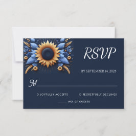 Castle Luxury Fuchsia Crown Royal Blue Wedding RSVP Karte