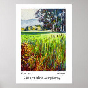 Castle Meadows, Abergavenny Print oder Poster