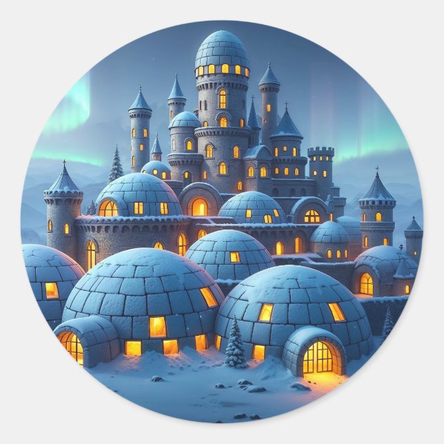 Castle of Winter Hearth Runder Aufkleber (Vorderseite)