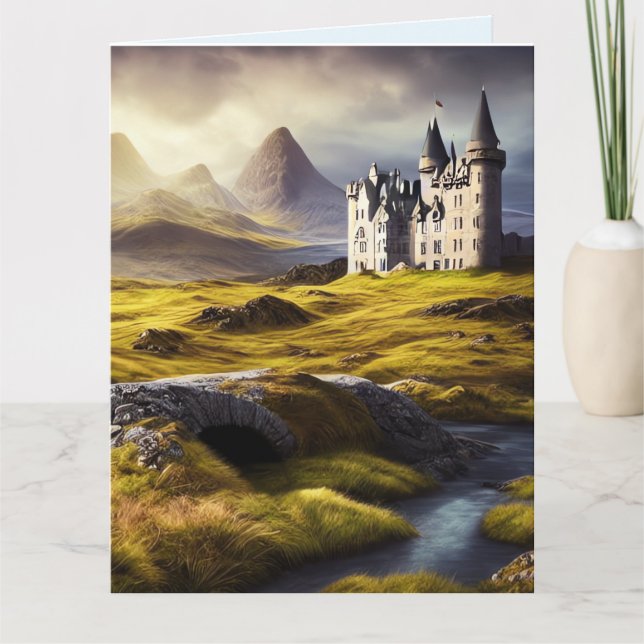 CASTLE SCOTLAND ENGLAND ART GEBURTSTAGSKARTEN KARTE (Vorderseite)