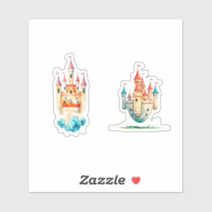 Castle Watercolor Aufkleber