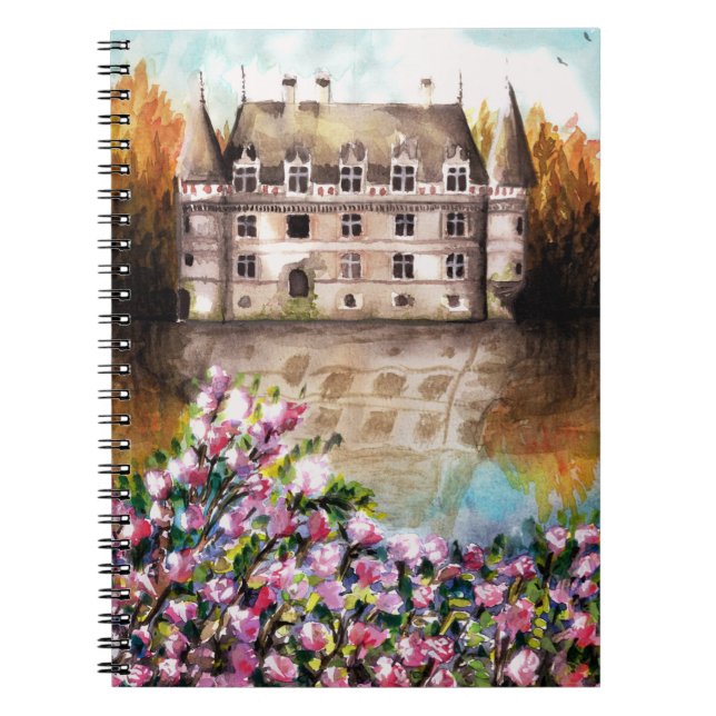 Castle Watercolor Notebook Notizblock (Vorderseite)