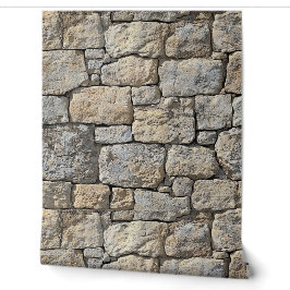 Castlecore Beige Stone Wall Tapete