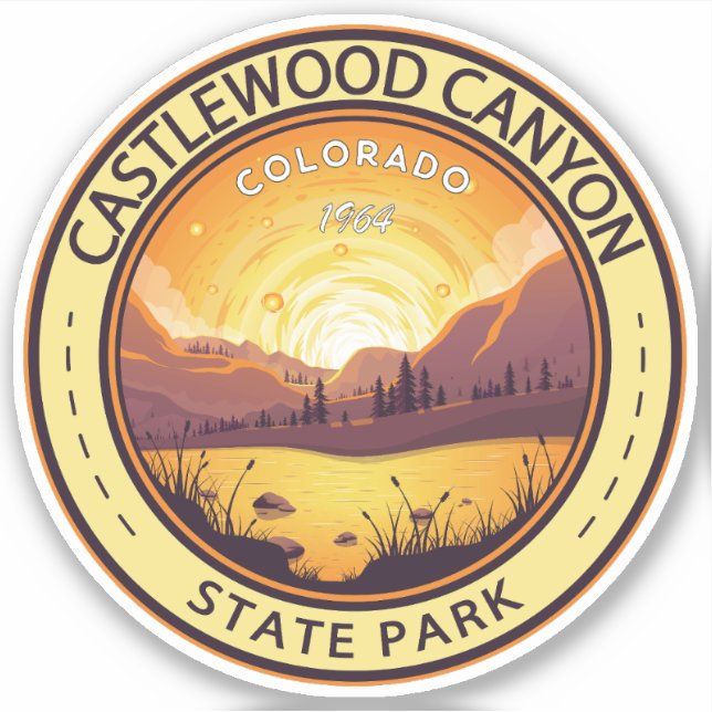 Castlewood Canyon Staat Park Colorado Abzeichen Aufkleber (Vorderseite)