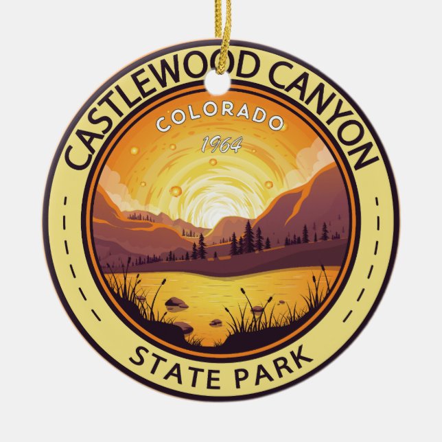 Castlewood Canyon Staat Park Colorado Abzeichen Keramik Ornament (Vorne)