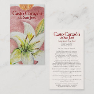 Casto Corazón de San José Gebetskarte - Litanei Mitteilungskarte