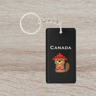Castor Canada mignon avec feuille d'érable couleur