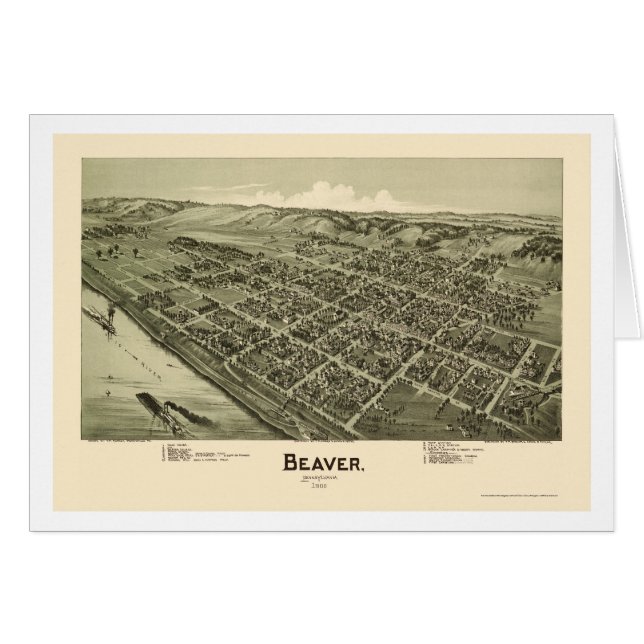 Castor, carte panoramique de PA - 1900 (Devant horizontal)