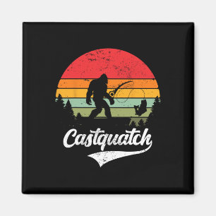Castquatch Funny B Fisherman Fishing Meme Magnet