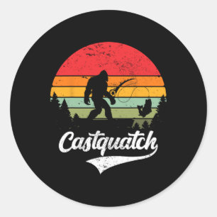 Castquatch Lustig Byss Fischer Angeln Meme  Runder Aufkleber