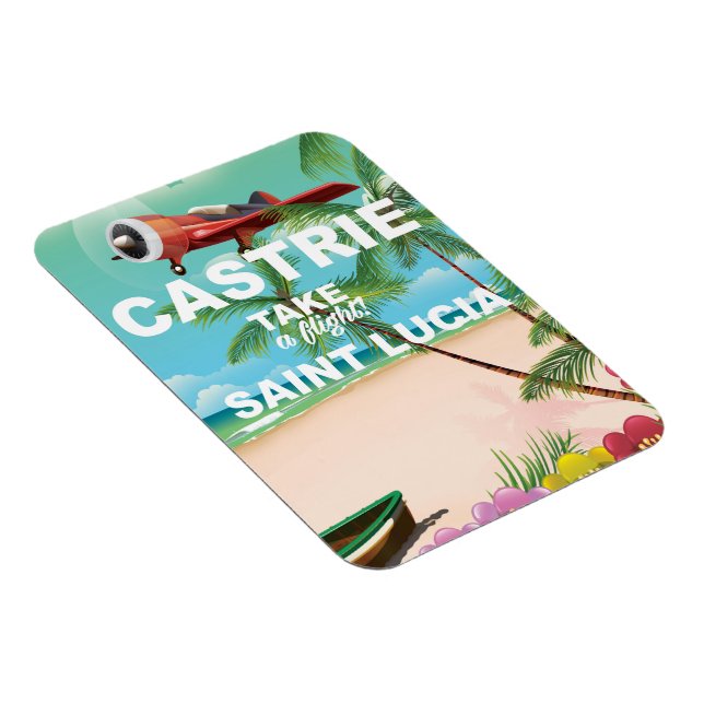 Castrie Saint Lucia Vintage Reiseplakat Magnet (Rechte Seite)