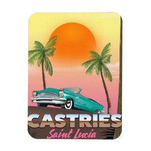 Castries Saint Lucia exotische tropische Reise-Pos Magnet
