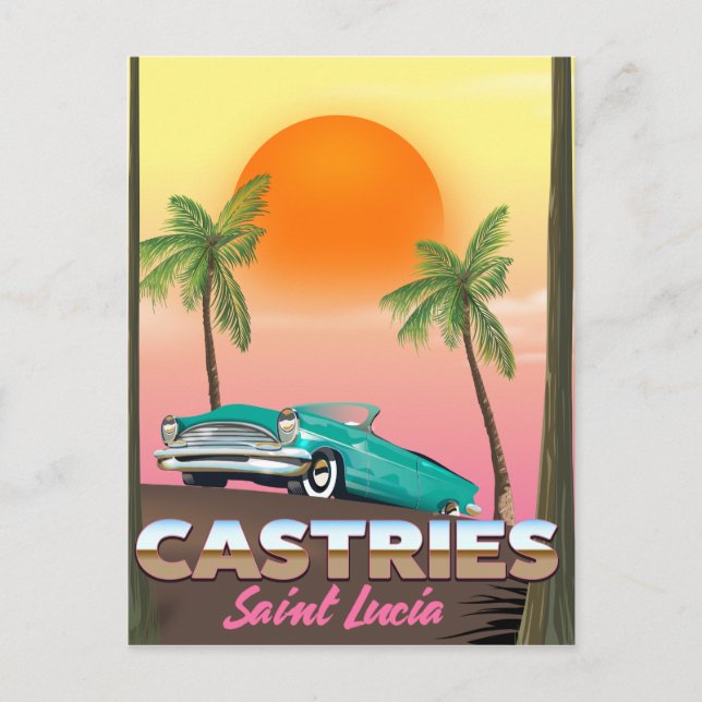 Castries Saint Lucia exotische tropische Reise-Pos Postkarte (Vorderseite)