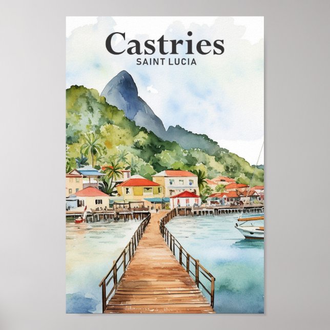 Castries Saint Lucia Malerei Poster (Vorne)