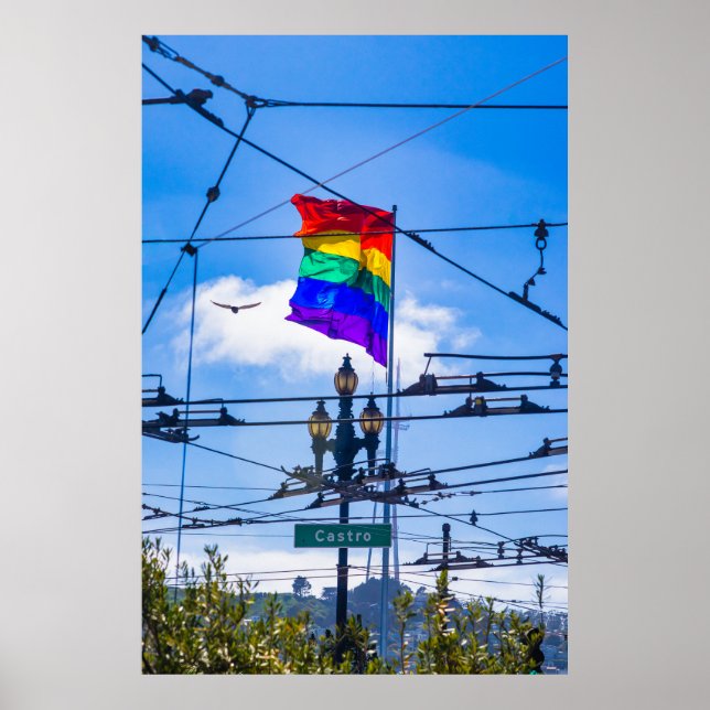 Castro Street Rainbow Flag San Francisco - LGBTQ+ Poster (Vorne)