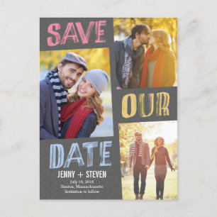 Casual Chic Save the Date Postcard Ankündigungspostkarte