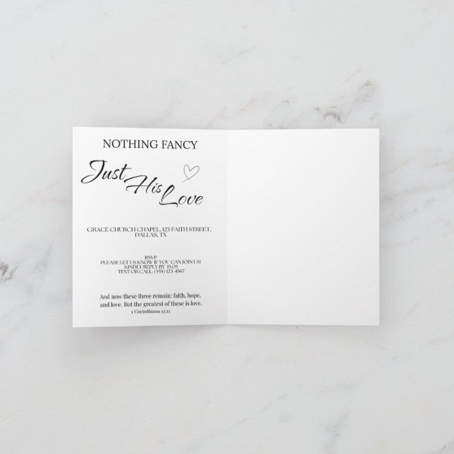 Casual Christian Wedding Invitation | Faith (Intérieur)