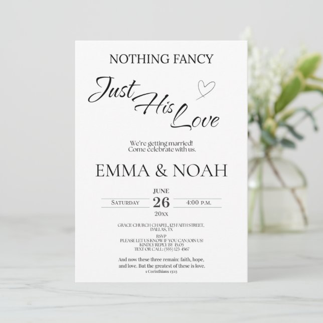 Casual Christian Wedding Invitation | Faith Einladung (Stehend Vorderseite)