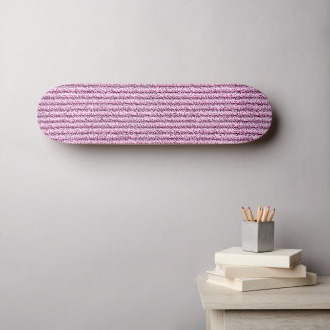 Casual Pink Corduroy Stripe Pattern Skateboard (Wandkunst (Horz))
