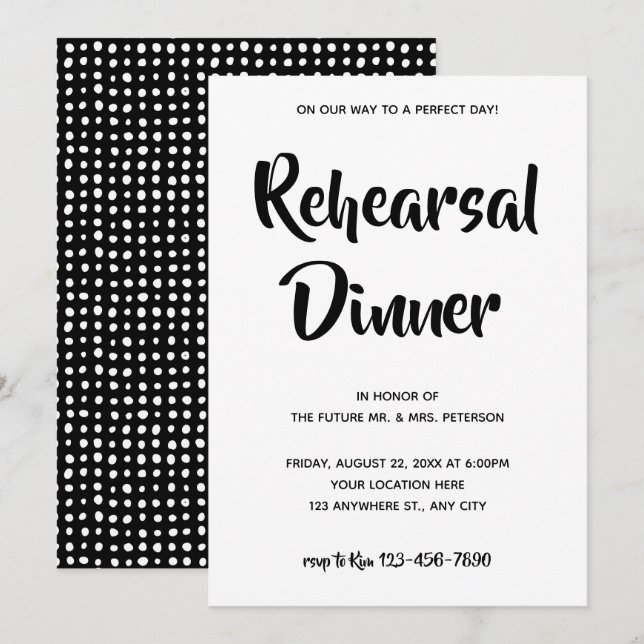 Casual Script| Invitation au dîner de répétition (Devant / Derrière)