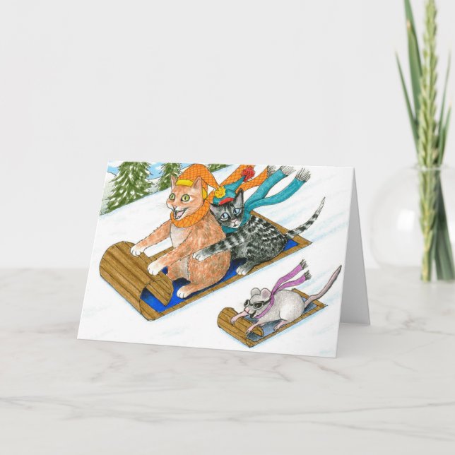 Cat 435 lustige Grußkarte Karte (Vorderseite)