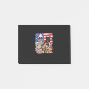 Cat 4. Juli Freedom American Flag Sonnenbrille Post-it Klebezettel