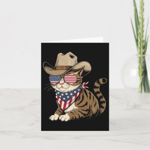 Cat 4. Juli für Cowboy Lover US American Flag Karte