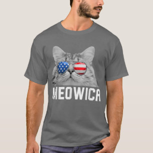 Cat 4. Juli Men Women USA Flag  T-Shirt