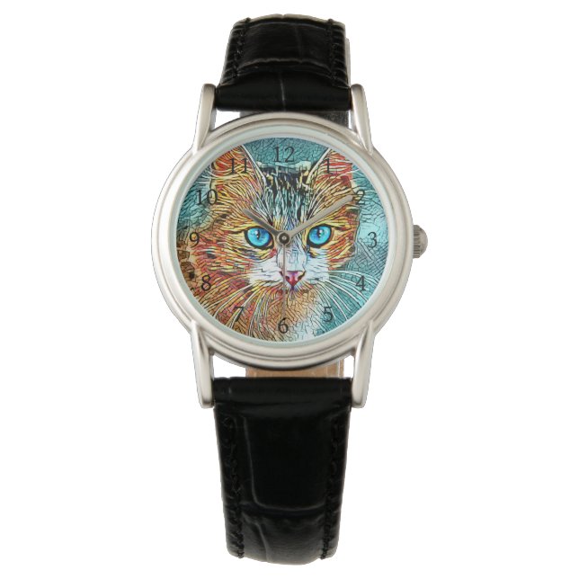 Cat 685 Turquoise Orange Armbanduhr (Vorderseite)