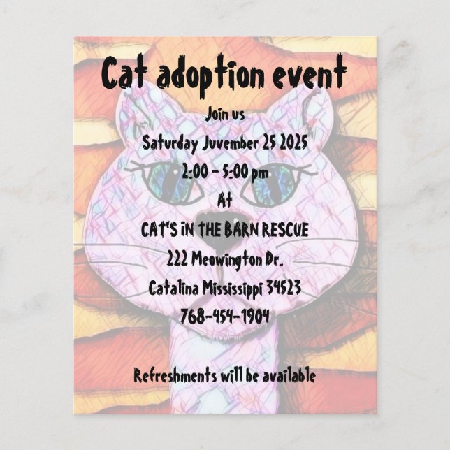 Cat adoption Art Paper Flyer (Vorne)