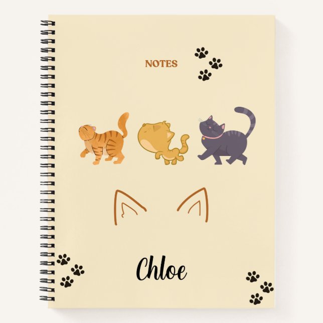 Cat Adventure Spiral Notebook Notizbuch (Vorderseite)
