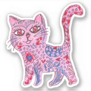 Cat Alebrije Sketch Aufkleber
