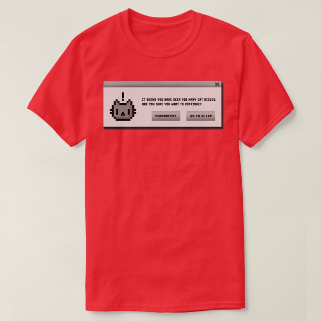 Cat Alert Message Procrastty Funny Geek T-Shirt (Design vorne)