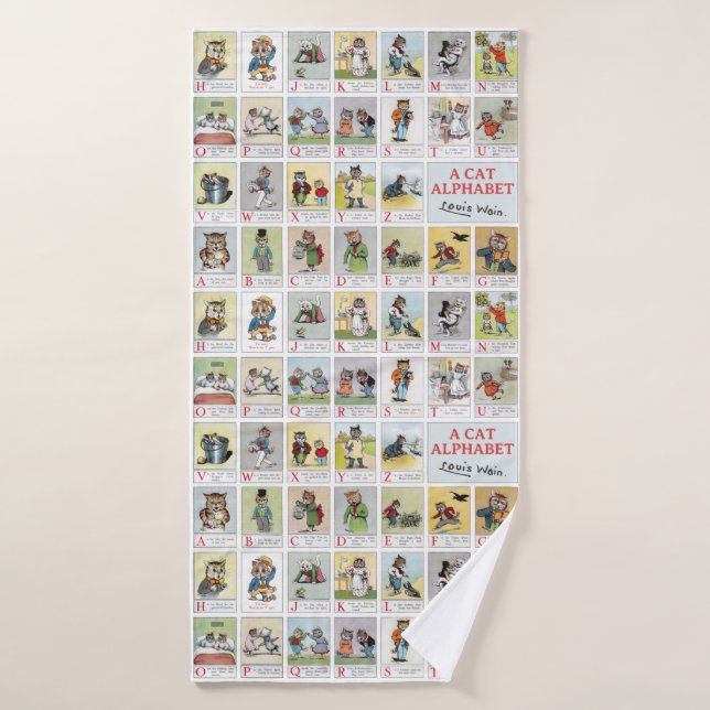Cat Alphabet, Louis Wain (Serviette de bain)