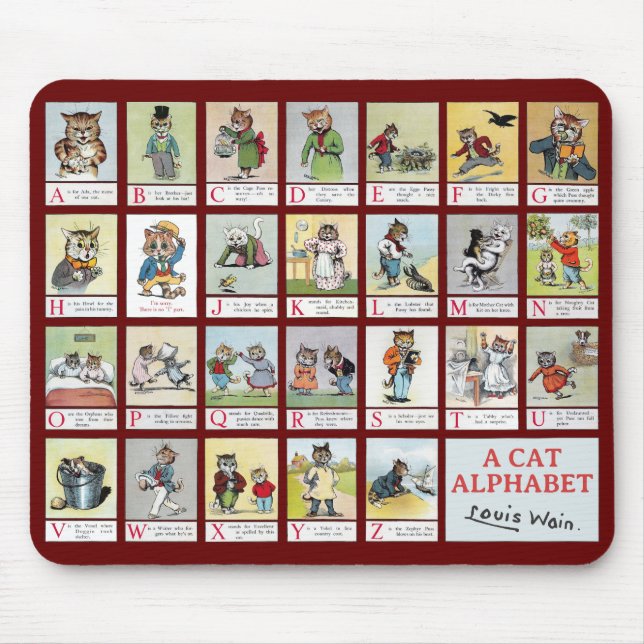 Cat Alphabet, Louis Wain Mousepad (Vorne)