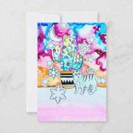 Cat and Cactus Christmas Card Einladung