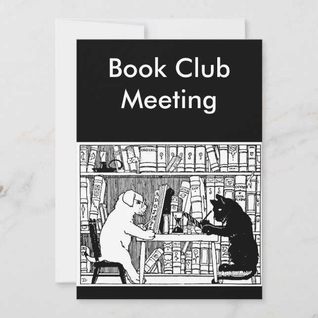 Cat and Dog Book Club Einladung (Vorderseite)