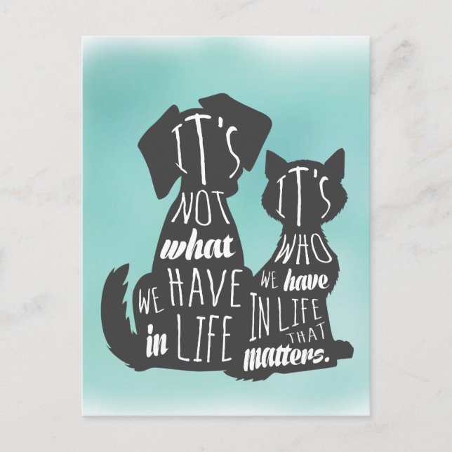 Cat and Dog Friends Best Friend Captions Postkarte (Vorderseite)