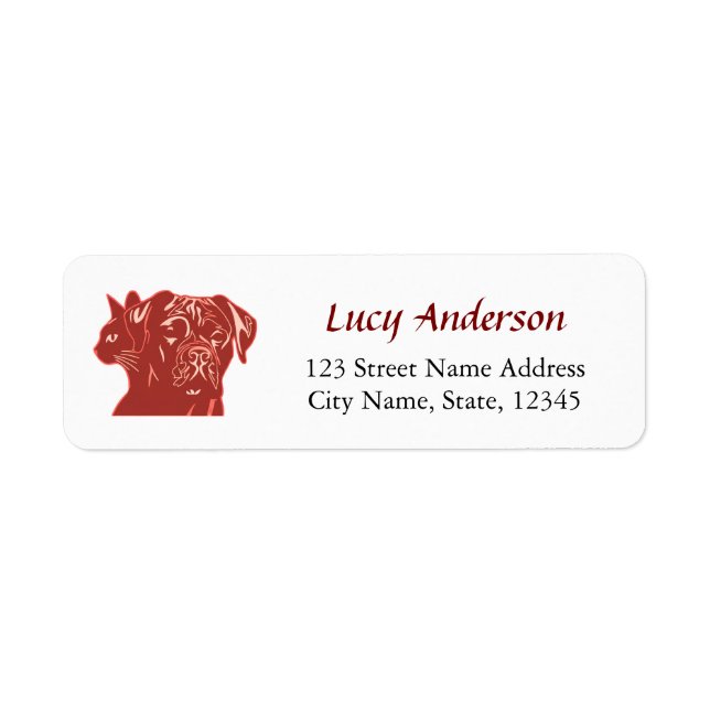 Cat And Dog with Personalized Name & Address (Vorne)