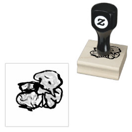 Cat and flowers  fun gummistempel