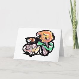 Cat and flowers  fun karte