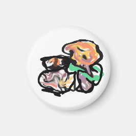 Cat and flowers  fun magnet