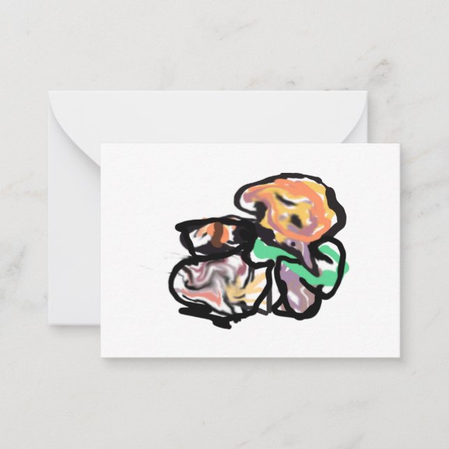 Cat and flowers  fun mitteilungskarte (Vorderseite)